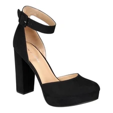 Sun + Stone Womens Estrella High Heel Ankle Strap Platform Pumps Black Size 9 W