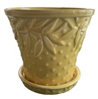 Vintage Nelson McCoy Pottery Hobnail Leaf Planter w/Saucer 1940s