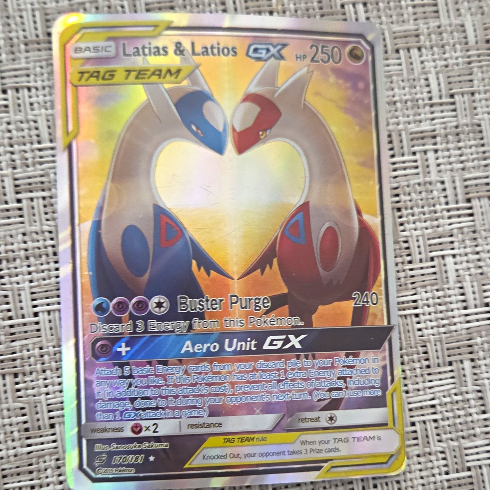Latias & Latios GX TAG TEAM Alternate Full Art Holo Ultra Rare 170/181