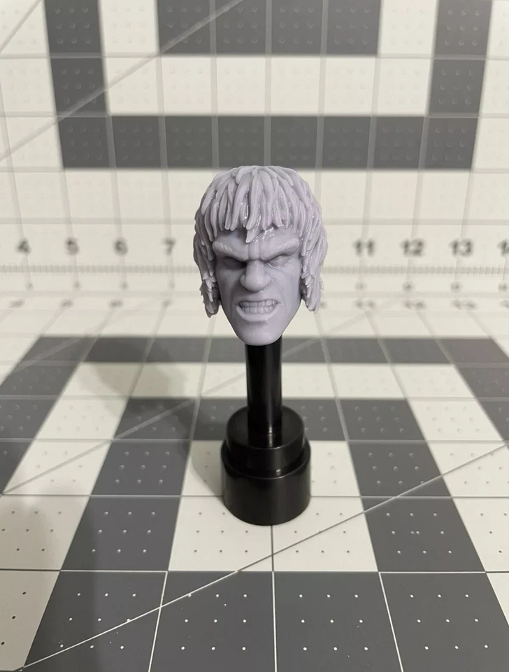 Impreso en 3D - PINTADO 1/12 Lou Ferrigno Hulk ENOJADO Cabeza Escultura Metytoyz Orco Escala Foto 4 de 4