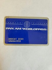 PAN AM WORLDPASS FREQUENT TRAVELER CARD VINTAGE 1970's