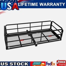750 Lbs Folding Hitch Mount Cargo Carrier Basket For Suv Rv Truck And Trailer