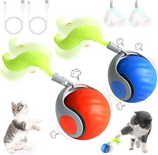 Wortade 2PCS Speedy Tail 2.0 Cat Toy, Interactive Cat Toys for Bored Indoor Auto
