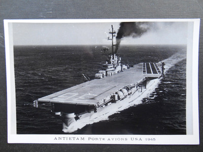 US Navy Flugzeugträger ANTIETAM Porte Avions 1945 - Marius Bar Toulon RP