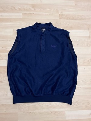 Zero Restriction Vest Mens Large Navy Blue Golf Windbreaker Lightweight Lined