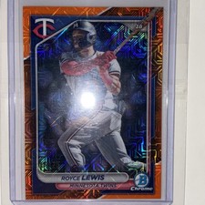 2024 Bowman Chrome Mojo Orange Refractor #63 Royce Lewis /25
