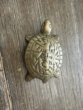 VTG Solid Brass Fertility Turtle Figurine Pap...