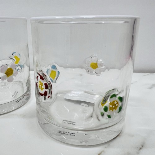 NEU Anthropologie Dupe GÄNSEBLÜMCHEN Blume Symbol Saft Glas Whisky Tassen Viral 2er SET - Bild 4 von 5