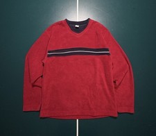 Vintage 90s Gap v-neck fleece pullover Sweatshirt Sweater Medium Chest Stripe
