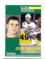 JOSEF BERANEK 1991-92 PINNACLE ROOKIE CARD MINT CONDITION. rookie card picture