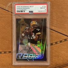 2005 Bowman’s Best Aaron Rodgers Rookie Auto 136 /199 PSA NM-MT 8 