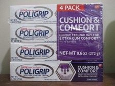 4 pack POLIGRIP Cushion  Comfort Denture Adhesive Cream 2.4 oz Each 2023 NEW