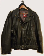 XPERT Leather Motorcycle Jacket Men's Size 58 Black Protective Riding 4x 5x 