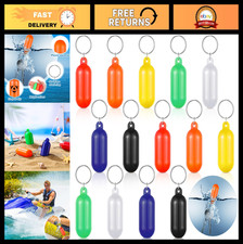 14 Pcs Floating Keychain Set - Oval Shape Key Rings for Boat, Kayak, Fishing Acc