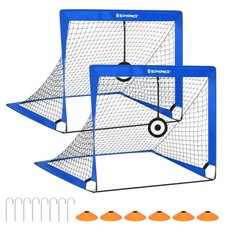 SONGMICS Football Goal Set of 2, Portable Football Nets with Targets and Trainin