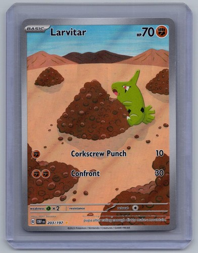 Larvitar 203/197 Illustration Rare Obsidian Flames Pokemon Holo Near Mint