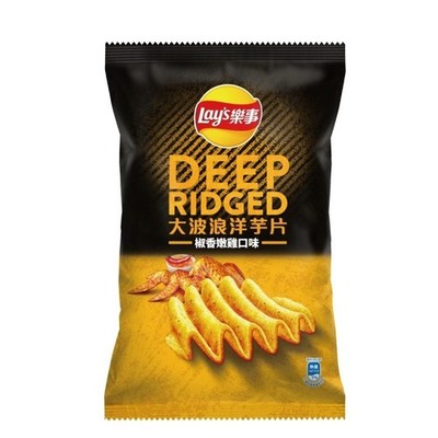 3× Lay's Deep Ridged waved chips- pepper corn chicken flavor 78g each