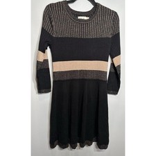 Eliza J Sweater Dress Color Block Long Sleeve Women's Size Large Shimmer Holiday