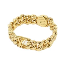 Louis Vuitton Bracelet LV Get Dressed S Gold Leather 5.7 in x 0.5 in Used