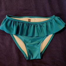 Tea Collection Girls Size 7 Swim Suit Bottom Bikini Teal Turquoise Ruffles Cute!