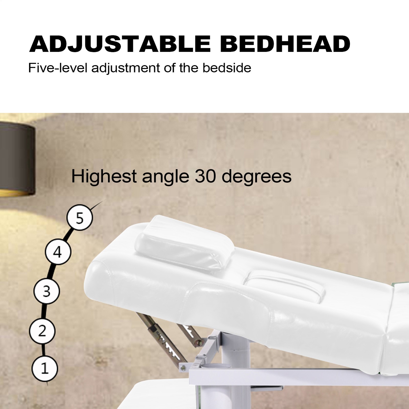 185cm Professional Stationary Massage Table With Backrest For Treatment Table