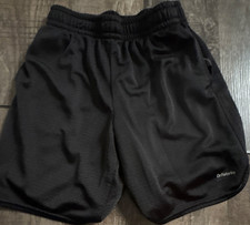 Athletic Works Boys Black Mesh Athletic Shorts L 10-12 Elastic Waist