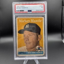1958 TOPPS MICKEY MANTLE BASEBALL CARD #150 GRADED PSA-1 READ DESC