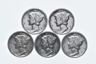 High Grade Lot 1937 1939 1939 1937 1936 Mercury Dime Collection *572