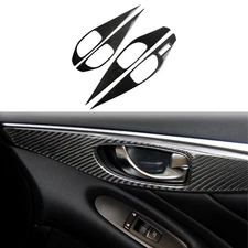 Carbon Fiber Interior Door Handle Cover Trim Type B For Infiniti Q50 Q60 2014-20