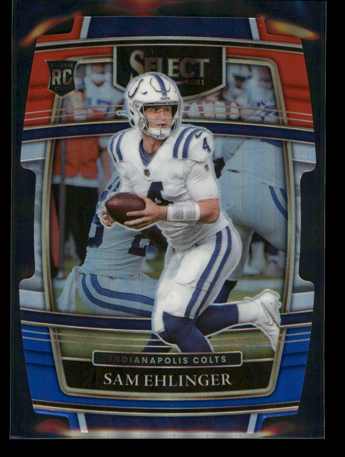 2021 Panini Select #98 Sam Ehlinger Red and Blue Prizm Die Cut