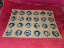 1950 DIXIE LIDS UNCUT SHEET SET OF 24 CAPS INCL ELIZ TAYLOR / ROY ROGERS & MORE