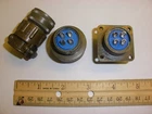 USED - MS3106A 18-10P (SR) and MS3102A 18-10S - 4 Pin Mating Pair