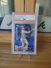 2018 Topps Chrome Harrison Bader Blue Wave Refractor Psa 10