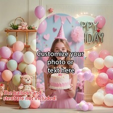 Personalized Birthday Arch Backdrop Custom Photo Name Party Decoration Banner