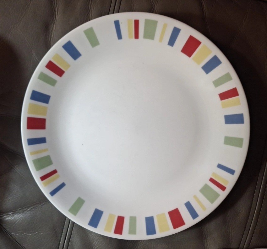 Of 4 Corning Corelle Memphis Dinner Plates 10 1/4" Usa Retro