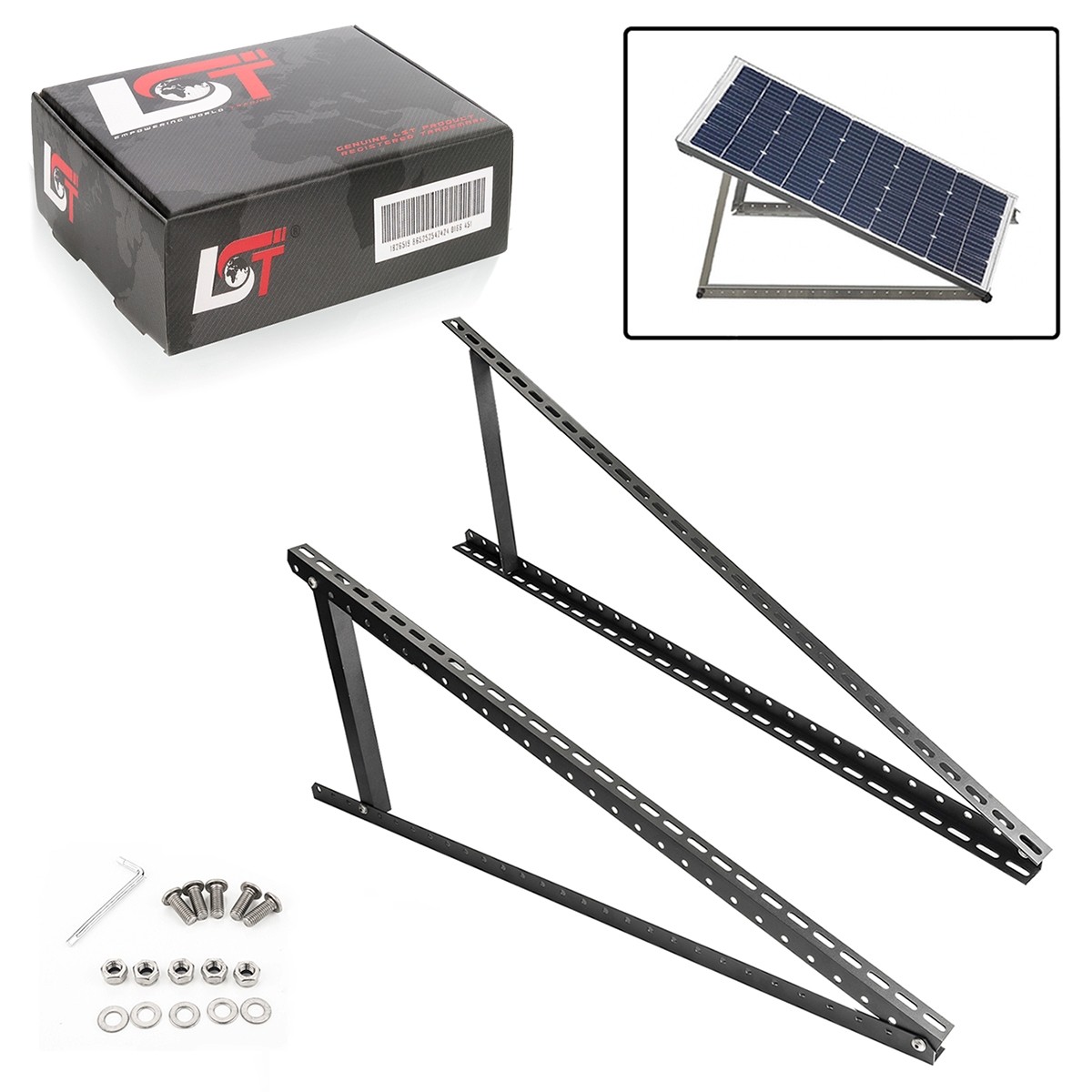 4x Mounting Solar Module Carrier Bracket Solar Stand Assembly 720 mm Black