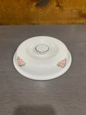 Hall's Superior Quality Kitchenware Floral Rose 8 Inch Ceramic Lid with Handle
