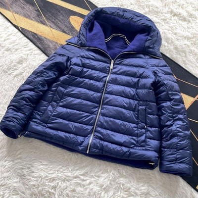 add Short Mini Volume Down Jacket Reversible M Size Blue
