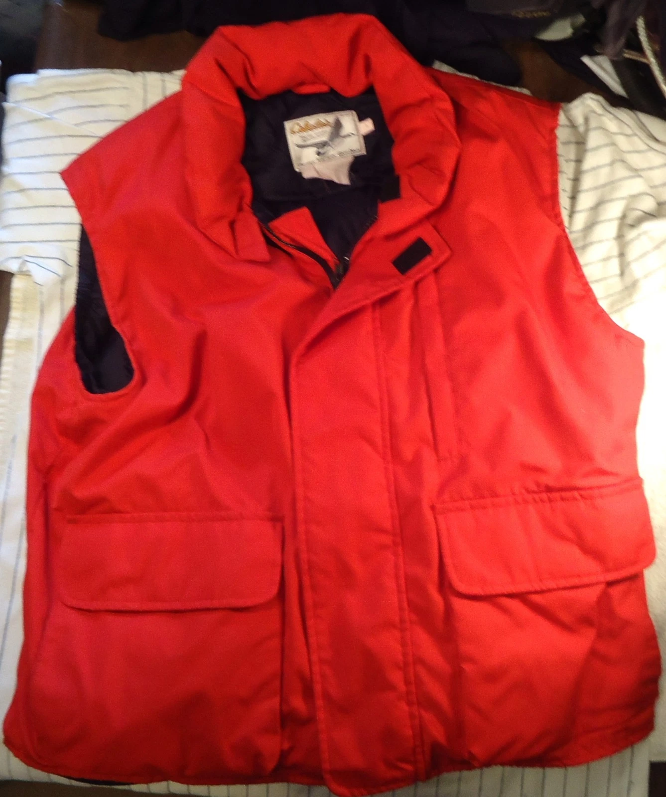 Cabela's Premier Northern Goose Down Puffer Vest Red Mens Sz L Pre-owned Pockets