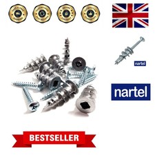 50 Pack Corrosion-Resistant Metal Self-Drilling Plasterboard Fixings with Screws