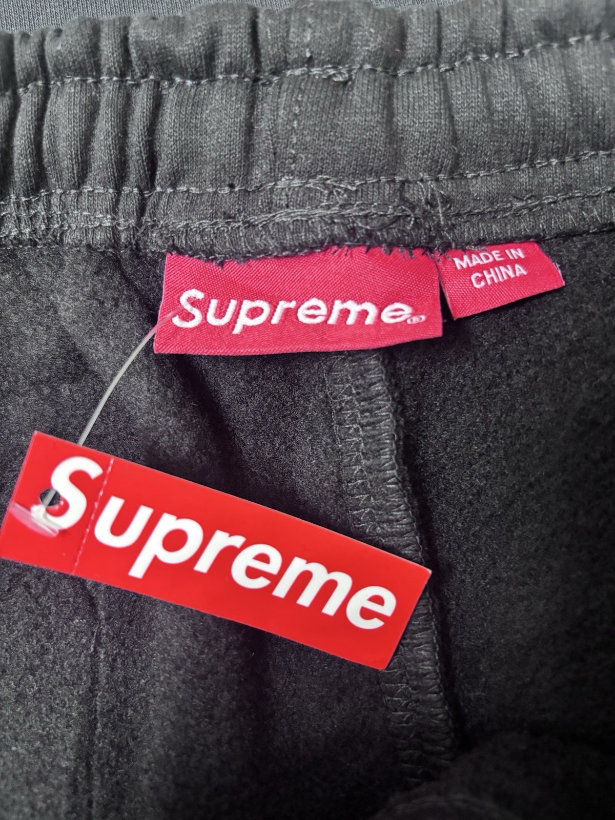 Supreme Satin Applique Hooded Sweat shirt & Sweatpants set Black thumbnail 3