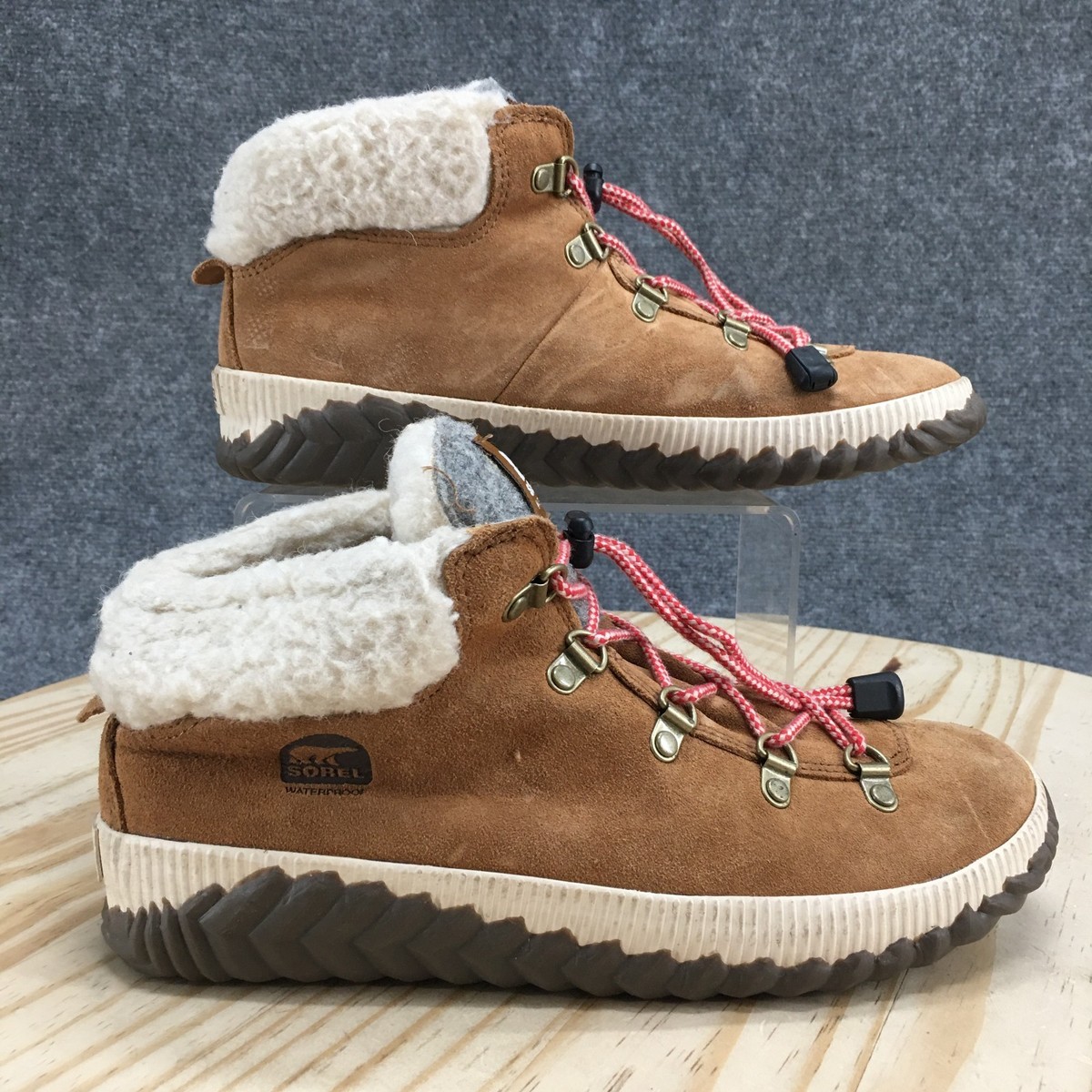 Sorel Boots Mens Out 'N About Conquest Waterproof Ankle Bootie Tan Lace Up