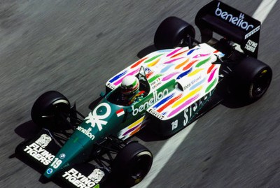 Teo Fabi Benetton B186 BMW Monaco GP at Circuit de Monaco on Sunda- Old Photo 11