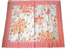 AMY BUTLER for WELSPUN 24 X 20 “ Pillow Sham Coral Paisley Organic Cotton EUC