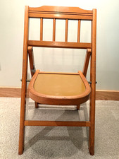 Chaise enfant pliante vintage années 50 Babee Tenda enfant en bois, moderne milieu du siècle