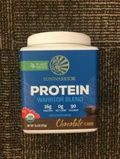 Sunwarrior Organic Plant Based Protein Powder, Chocolate, 15 Servings, 13.2 oz. 