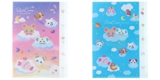 PetitCure 5 pockets Clear Folder A4 Size Blue & Pink Set