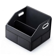 Car Front Seat Organizer - PU Leather Car Storage Box with Metal Handle,