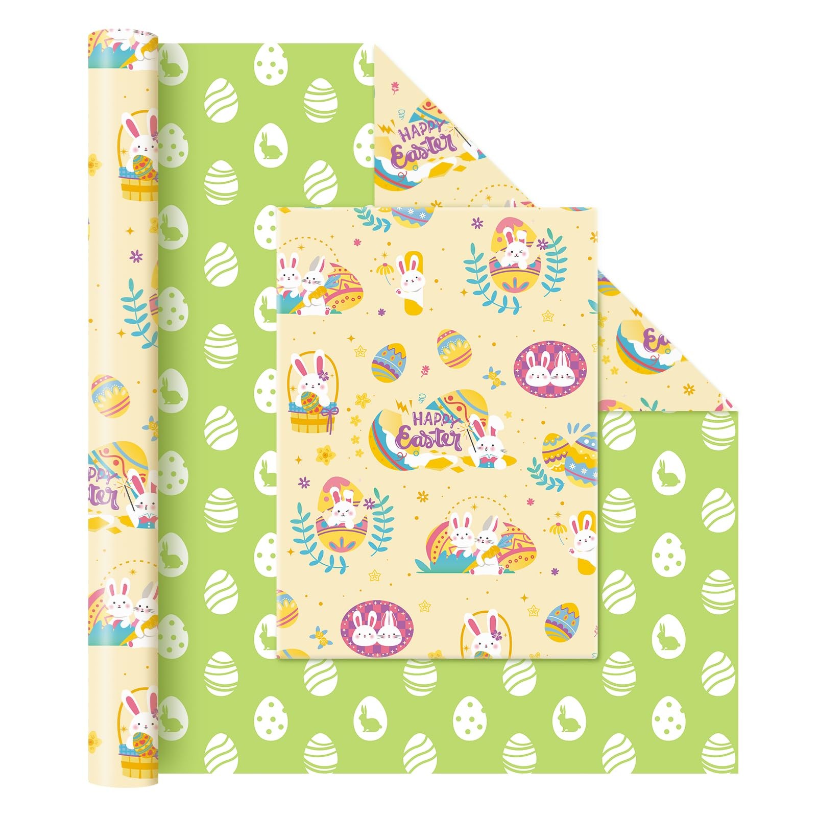 Roll - 1 Roll 17&rdquo;x 33 Ft Easter Eggs Wrapping Paper
