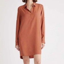 Quince Terracotta 100% Linen Shirt Dress